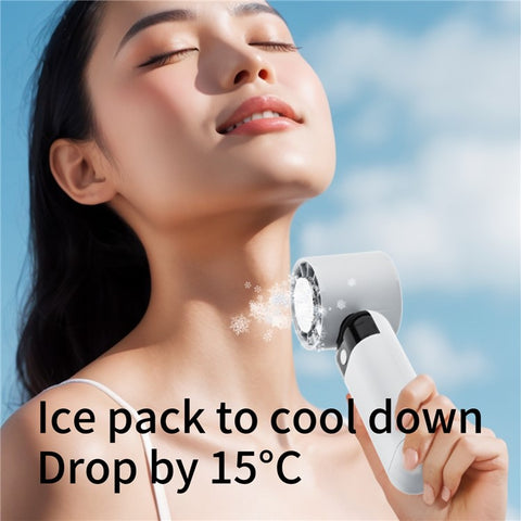 ZK03 Portable Cold Compress Cooling Fan 3 Speed Rechargeable Handheld Desktop Fan Cooler