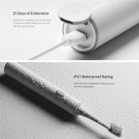 XIAOMI Mijia T500 Smart Electric Toothbrush Ultrasonic Whitening Teeth Waterproof Rechargeable Automatic Tooth Brush (with FDA Certificate, BPA-Free)