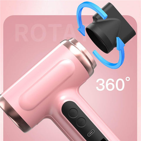 Cordless Ionic Hair Dryer 3 Mode Rechargeable Blow Dryer Travel Hair Dryer