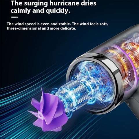 Wireless Hair Dryer 15000mAh High Wind Power Ionic Hair Dryer Fast Drying for Dorms and Students