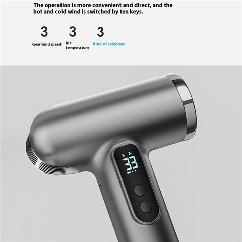 Wireless Hair Dryer 15000mAh High Wind Power Ionic Hair Dryer Fast Drying for Dorms and Students