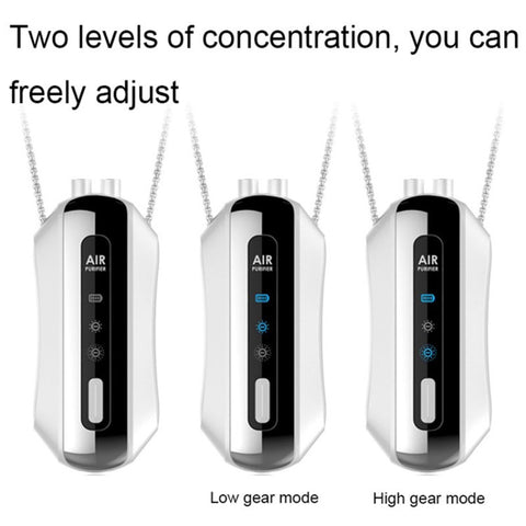 Portable Neck-Mount Air Purifier Mini Smart LED Display Air Purifier with Carbon Fiber Conduction Lanyard