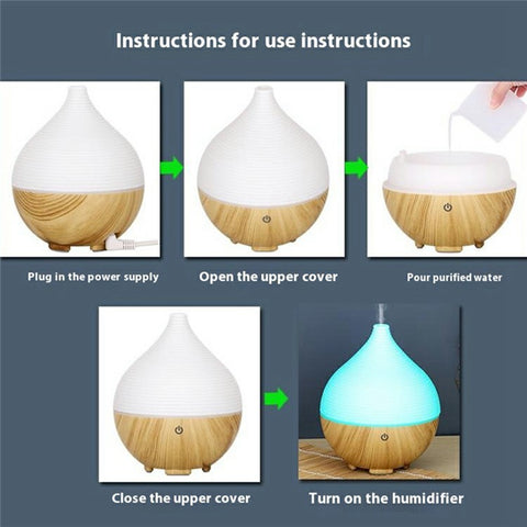 160ML Desktop Humidifier Quiet Essential Oil Diffuser with Ambient Night Light for Bedroom Office
