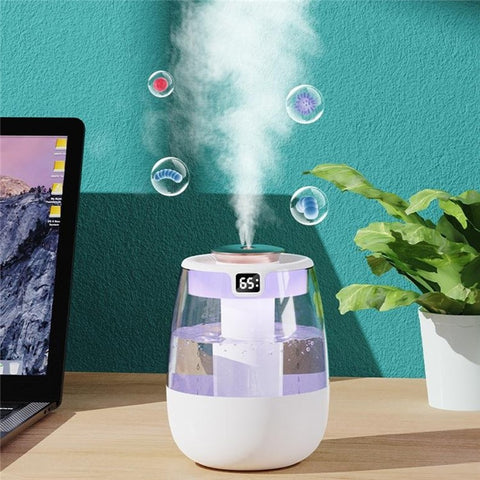 Dual Mist Desktop Air Humidifier with Humidity Display for Bedroom Office Living Room