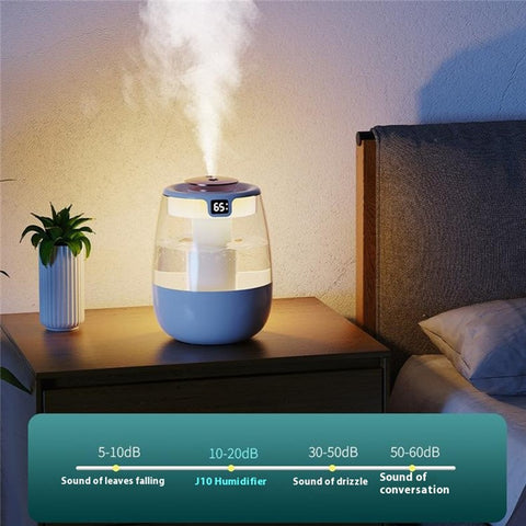 Dual Mist Desktop Air Humidifier with Humidity Display for Bedroom Office Living Room