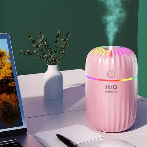 300ml Mini Humidifier Portable Air Purifier Car Office Atomizer Household Humidifier with Colorful Light
