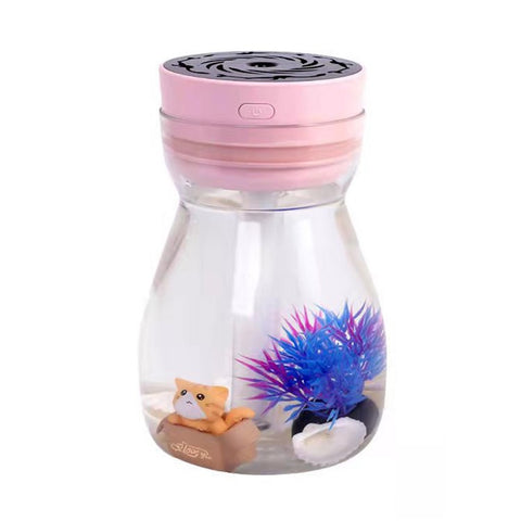 380ml Transparent Decorated Humidifier Portable Air Purifier with Colorful Light for Car Office Atomizer Mini Mist Fog Diffuser (No CE)