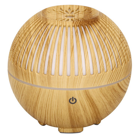 160ml Fine Mist Humidifier Wood Grain Hollow Essential Oil Diffuser with Colorful Light (No CE Certificate)