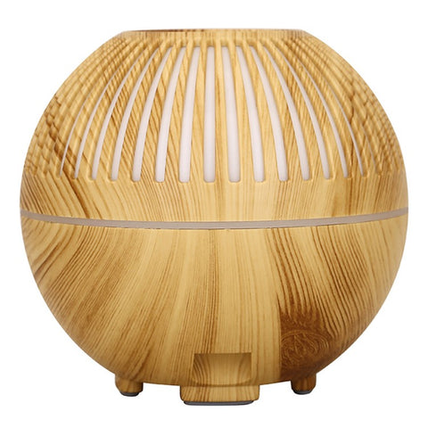 160ml Fine Mist Humidifier Wood Grain Hollow Essential Oil Diffuser with Colorful Light (No CE Certificate)