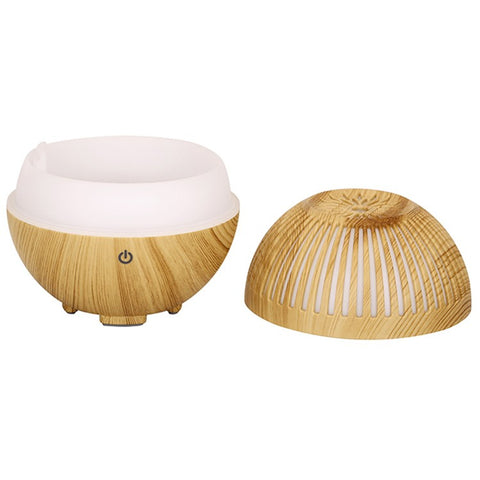 160ml Fine Mist Humidifier Wood Grain Hollow Essential Oil Diffuser with Colorful Light (No CE Certificate)