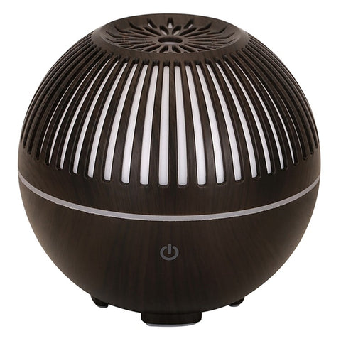 160ml Fine Mist Humidifier Wood Grain Hollow Essential Oil Diffuser with Colorful Light (No CE Certificate)