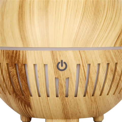160ml Vase Shape Wood Grain Humidifier Auto Power Off Essential Oil Diffuser with Colorful Light (No CE Certificate)