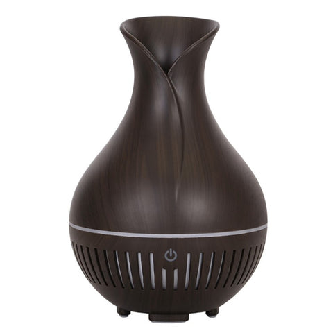 160ml Vase Shape Wood Grain Humidifier Auto Power Off Essential Oil Diffuser with Colorful Light (No CE Certificate)