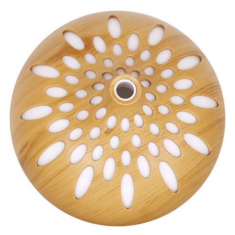 500ml Mute Humidifier Colorful Light Wood Grain Hollow Aroma Diffuser with Remote Control (No CE Certificate)