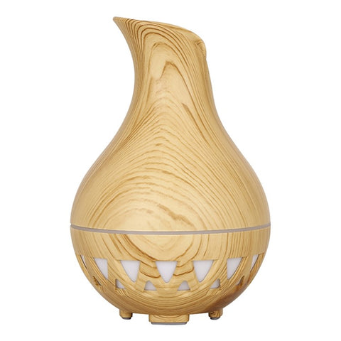 160ml Vase Shape Humidifier Colorful Light Wood Grain Hollow Essential Oil Diffuser (No CE Certificate)