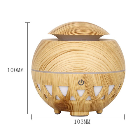 160ml Ultrasonic Humidifier Wood Grain Hollow Mist Humidifier with Colorful Light (No CE Certificate)