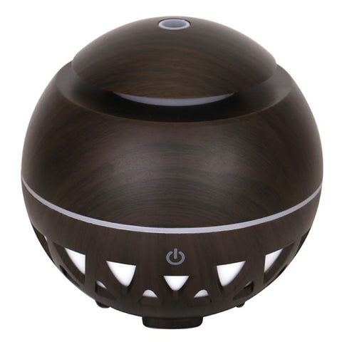 160ml Ultrasonic Humidifier Wood Grain Hollow Mist Humidifier with Colorful Light (No CE Certificate)