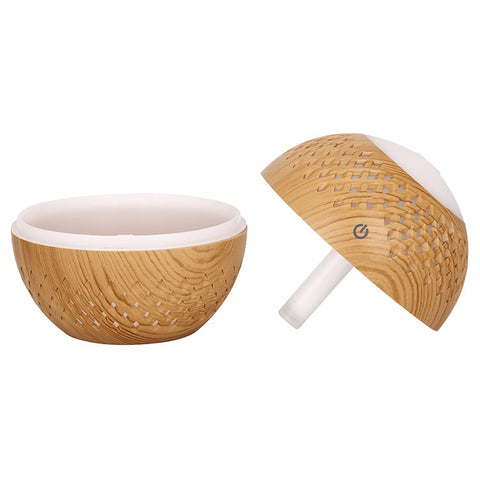 200ml Full Hollow Wood Grain Air Humidifier for Home, Office Silent Fog Sprayer with Colorful Light (No CE)