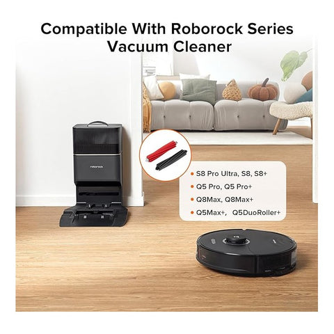 2Pcs Main Brush for Roborock S8 / S8+ / S8 Pro Ultra / Q5 Pro / Q5 Pro+ / Q8 Max / Q8 Max+ Robot Vacuum Cleaner Replacement Roller Brushes