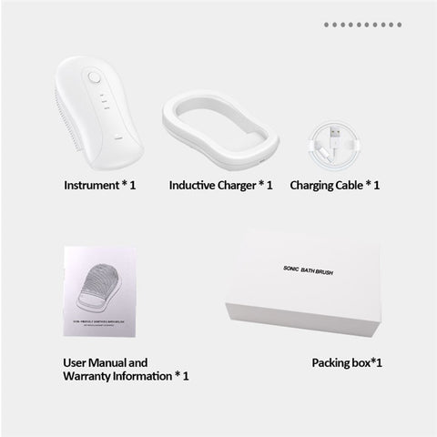 HQ-A007 Sonic Bath Brush IPX7 Waterproof Electric Shower Brush with Inductive Charger