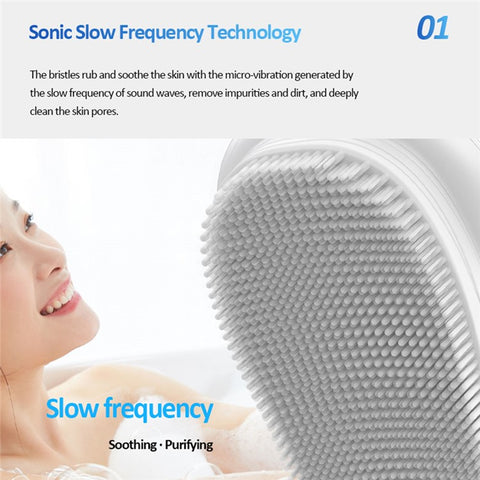 HQ-A007 Sonic Bath Brush IPX7 Waterproof Electric Shower Brush with Inductive Charger