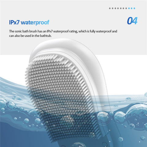 HQ-A007 Sonic Bath Brush IPX7 Waterproof Electric Shower Brush with Inductive Charger