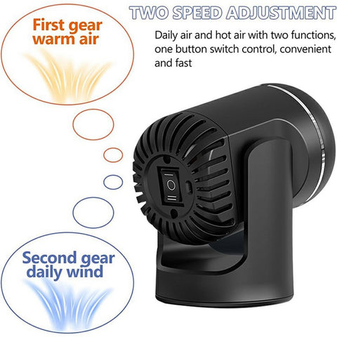 24V Car Heater Windshield Defrosting Defogging 360-Degree Rotating Vehicle Interior Heating Fan