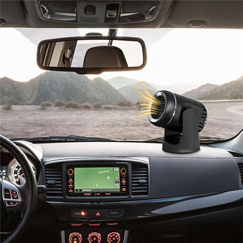 24V Car Heater Windshield Defrosting Defogging 360-Degree Rotating Vehicle Interior Heating Fan