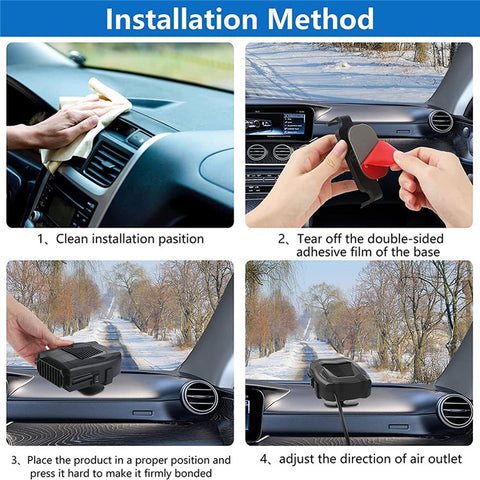 R803 12V Car Dashboard Heating Fan Car Windshield Defrosting Defogging Heater Vehicle Interior Heating Device