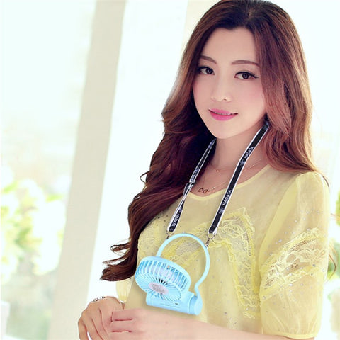 Small Cooling Fan Outdoor Portable Neck Fan with 3 Speeds for Travel Commute Picnic Office Sports