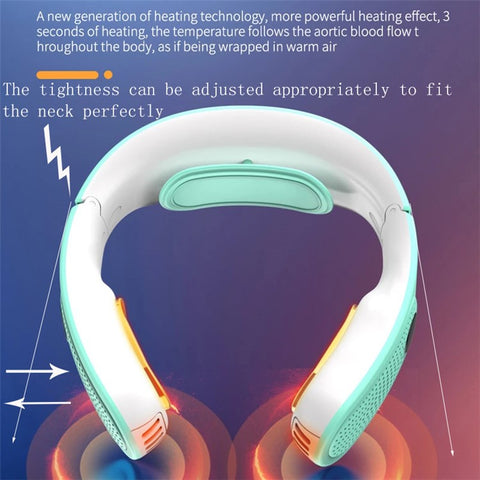 K-001 Portable Neck-mounted Fan Air Conditioner Cooling Electric Fan USB Rechargeable Neck Warmer Fan Creating Cool Breeze and Warm Air
