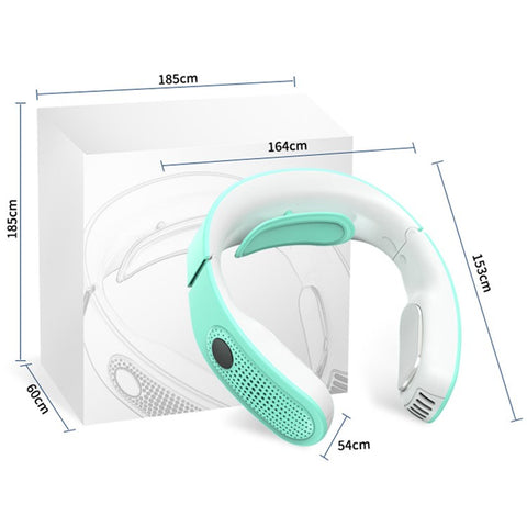 K-001 Portable Neck-mounted Fan Air Conditioner Cooling Electric Fan USB Rechargeable Neck Warmer Fan Creating Cool Breeze and Warm Air