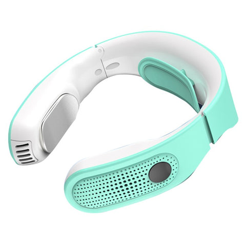 K-001 Portable Neck-mounted Fan Air Conditioner Cooling Electric Fan USB Rechargeable Neck Warmer Fan Creating Cool Breeze and Warm Air