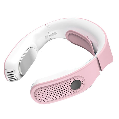 K-001 Portable Neck-mounted Fan Air Conditioner Cooling Electric Fan USB Rechargeable Neck Warmer Fan Creating Cool Breeze and Warm Air