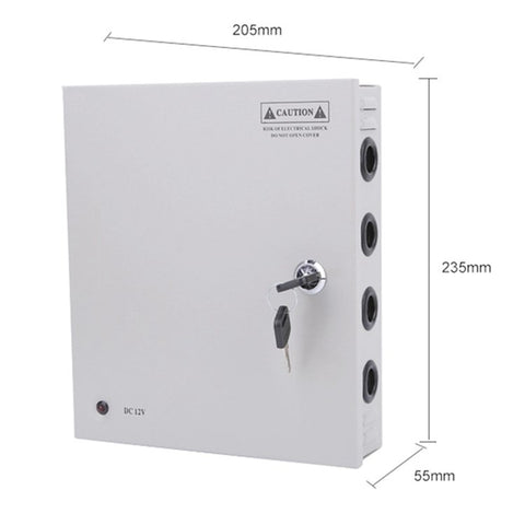 SOMPOM 9 Channel 12V 5A DC Metal Boxed Cabinet Power Supply Unit for Security Camera System DVRs IP Cameras CCTV Cameras