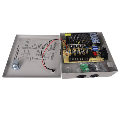 SOMPOM 4 Ports 4CH Output 5A 12V DC CCTV Distributed Power Supply Box for Security Camera