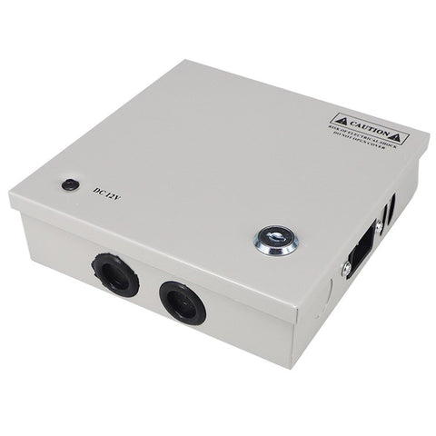 SOMPOM 4 Ports 4CH Output 5A 12V DC CCTV Distributed Power Supply Box for Security Camera