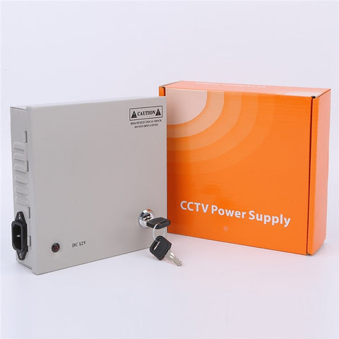 SOMPOM 4 Ports 4CH Output 5A 12V DC CCTV Distributed Power Supply Box for Security Camera