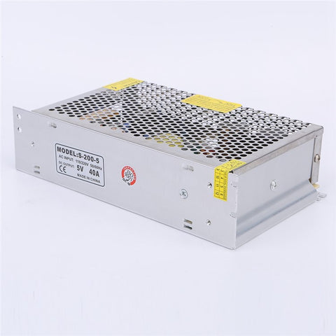SOMPOM S-200-5 5V 40A 200W Lighting Transformer Power Supply Switch Drive LED Strip Power Source for Display Lighting Monitor