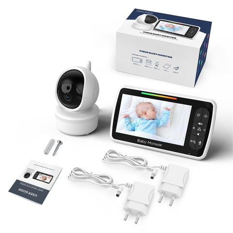 SM650 5 Inch Video Baby Monitor with Camera Temperature Sensor Two-Way Audio Night Vision 2.4GHz Wireless Baby Monitor