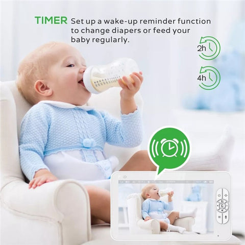 SM70PTZ 7-inch Wireless Digital Baby Monitor Night Vision Temperature Monitoring Two-Way Talk Security Camera