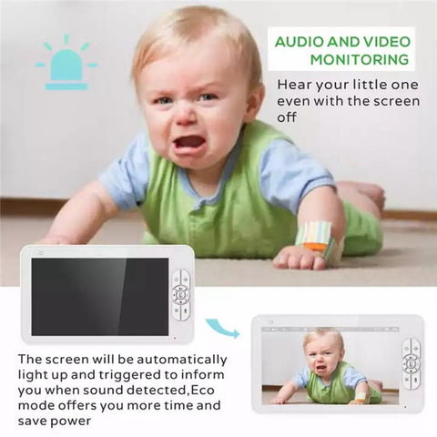 SM70PTZ 7-inch Wireless Digital Baby Monitor Night Vision Temperature Monitoring Two-Way Talk Security Camera