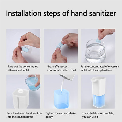 Smart Infrared Sensing Soap Foam Dispenser Automatic Hand Sanitizer Soap Dispenser with 1 Piece Blue Effervescent Tablet