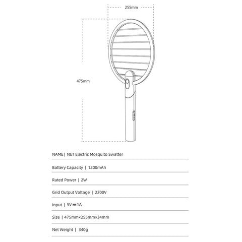 SOTHING Foldable Electric Fly Zapper Killer Swatter USB Rechargeable Mosquito Bug Racket