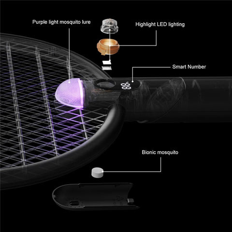 SOTHING Foldable Electric Fly Zapper Killer Swatter USB Rechargeable Mosquito Bug Racket