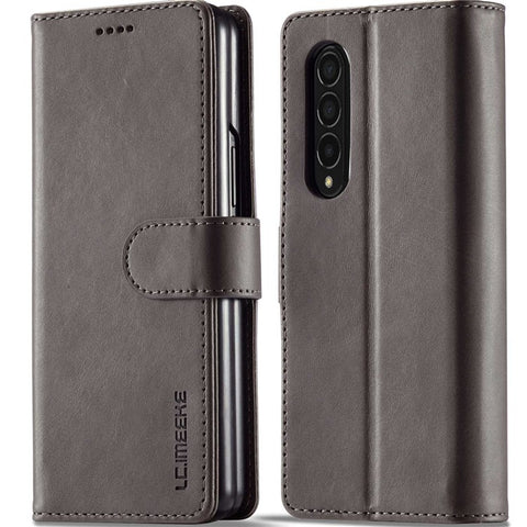 LC.IMEEKE for Samsung Galaxy Z Fold4 5G Shockproof Phone Cover Magnetic Clasp Stand Wallet PU Leather Folding Phone Case
