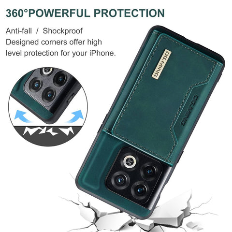 DG.MING M2 Series for OnePlus 10 Pro 5G Detachable 2-in-1 Wallet Kickstand Case Magnetic Absorption Phone Cover