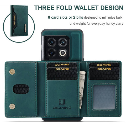 DG.MING M2 Series for OnePlus 10 Pro 5G Detachable 2-in-1 Wallet Kickstand Case Magnetic Absorption Phone Cover