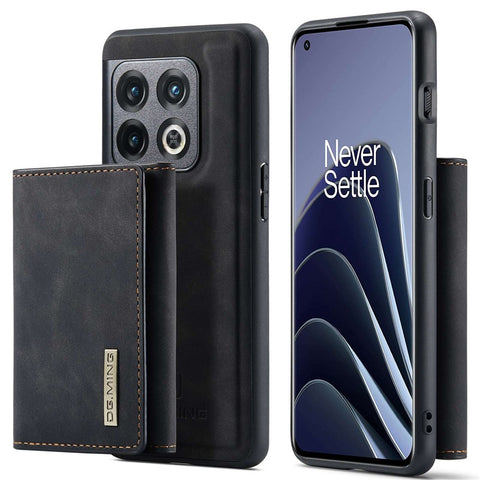 DG.MING M1 Series For OnePlus 10 Pro 5G Magnetic Adsorption 2-in-1 Wallet PC+TPU+PU Leather Phone Drop-proof Case with Kickstand