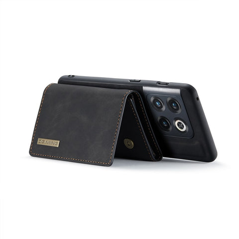 DG.MING M1 Series For OnePlus 10 Pro 5G Magnetic Adsorption 2-in-1 Wallet PC+TPU+PU Leather Phone Drop-proof Case with Kickstand